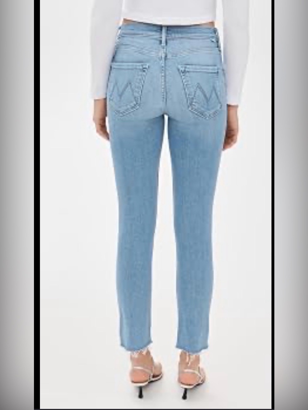 MOTHER Light Blue Skinny High-Rise Jeans